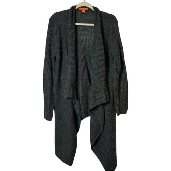 Joe Fresh Women's Charcoal Open Cascade Waterfall Front Cardigan Sweater Size M - Picture 6 of 7